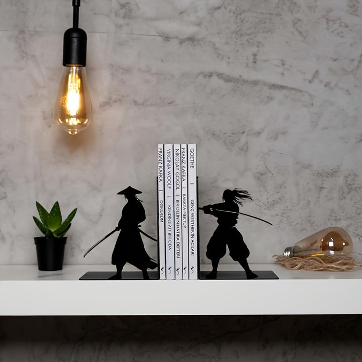 Samurai-Themed Decorative Bookends