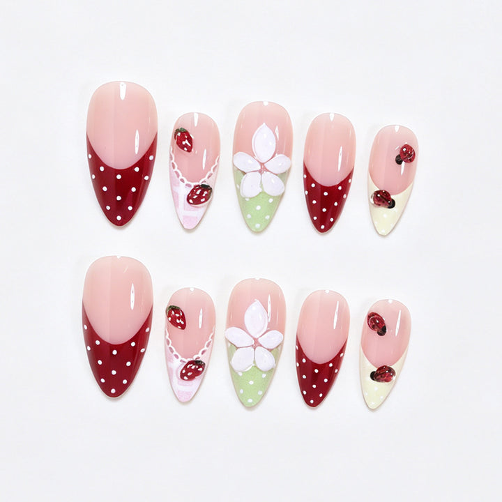 Creative Floral Themed Press-On Nail Art Kit Kalsten