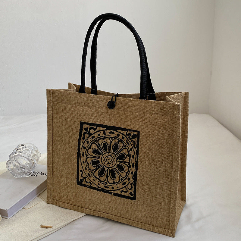 Casual Jute Shopping Tote