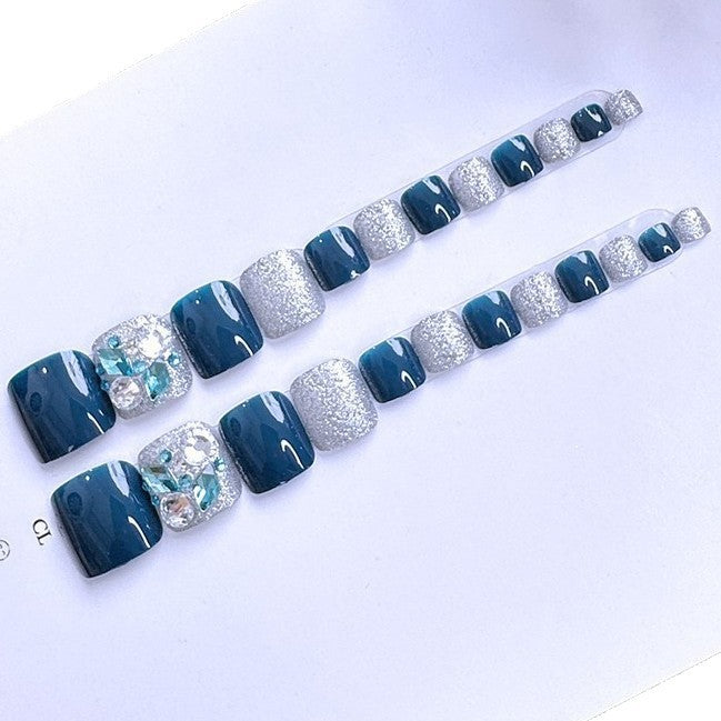 Glamorous artificial nails with 3D decorations Kalsten