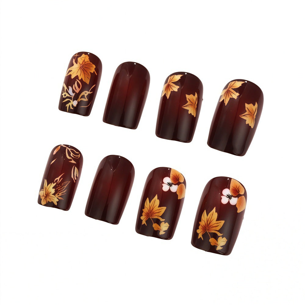 Artificial nails with floral autumn design Kalsten