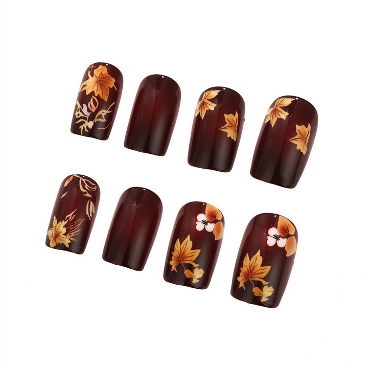 Artificial nails with floral autumn design Kalsten