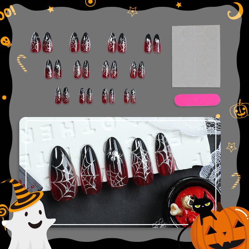 Gothic Spider-Themed Press-On Nail Set