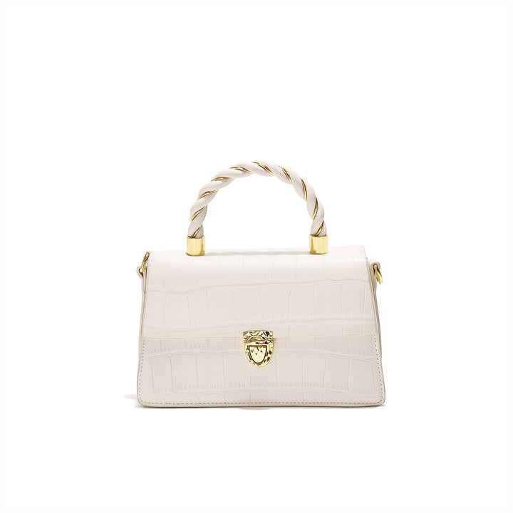 Crocodile Patterned Leather Handbag