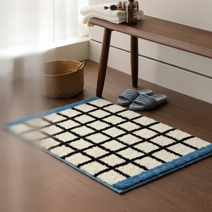Soft Textured Checkered Area Rug