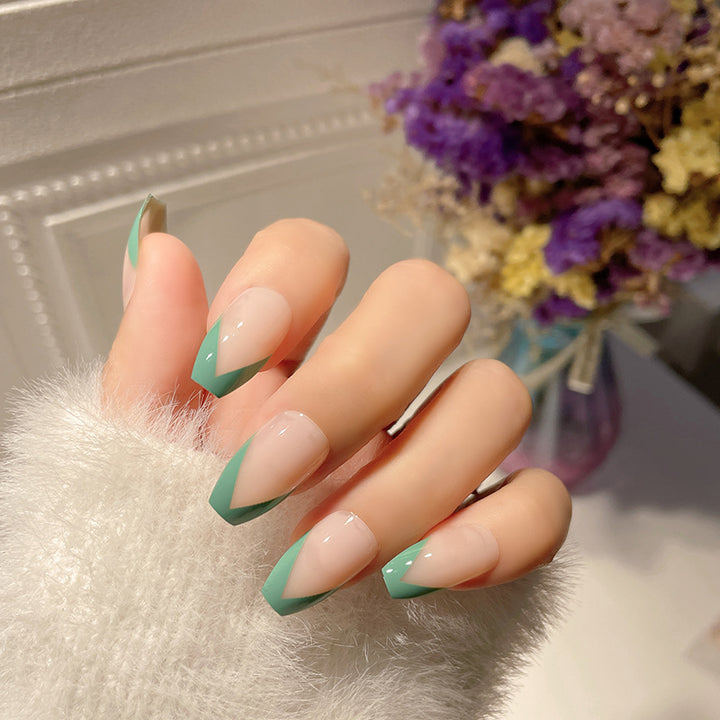 Stylish French Tip Stiletto Press-On Nails Kalsten