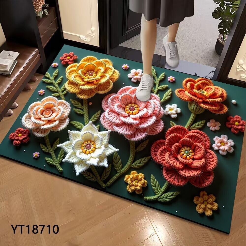 Floral Design Entrance Mat