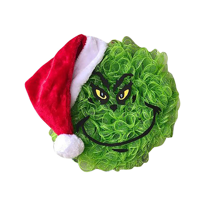 Festive Grinch-Themed Door Wreath