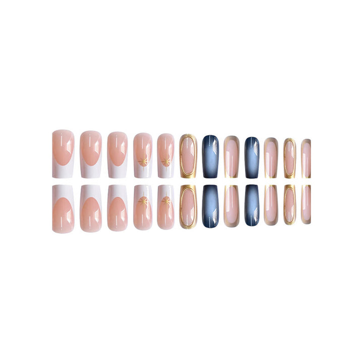 Premium Gradient Press-On Nails with Gold Accents Kalsten