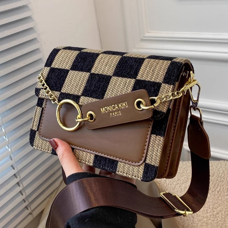 Stylish Checkered Crossbody Bag Kalsten