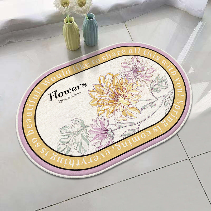 Floral Inspirational Welcome Mat