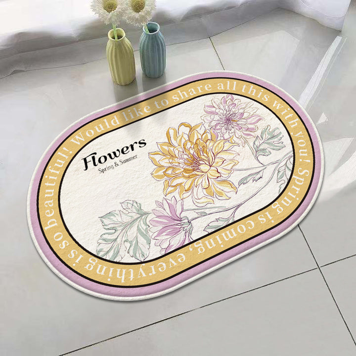 Floral Inspirational Welcome Mat