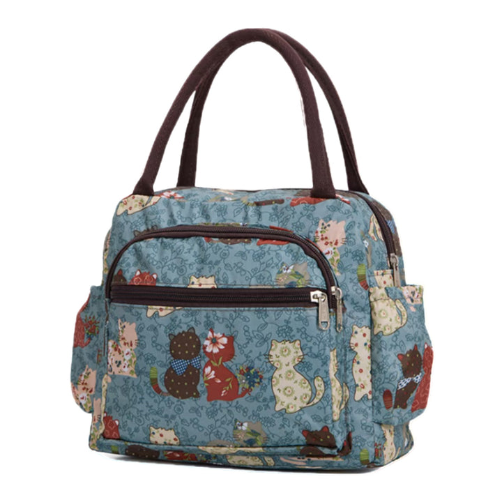 Insulated Cat Print Lunch Cooler Bag Kalsten