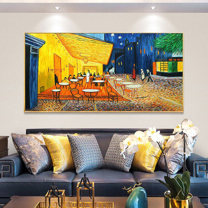 Vintage Café Scene Canvas Art