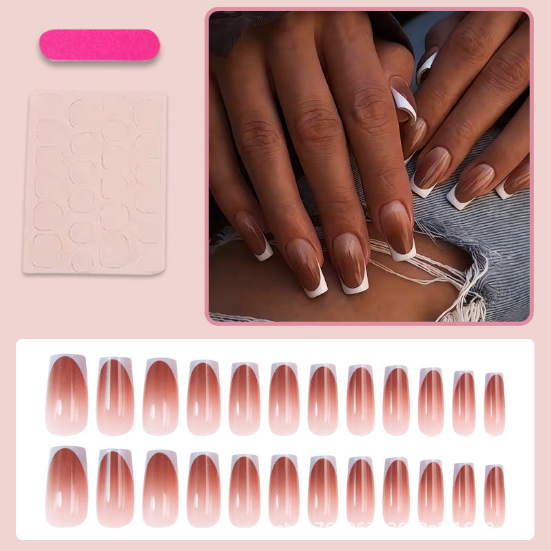 Nail set with elegant French tip and modern ombre effect Kalsten