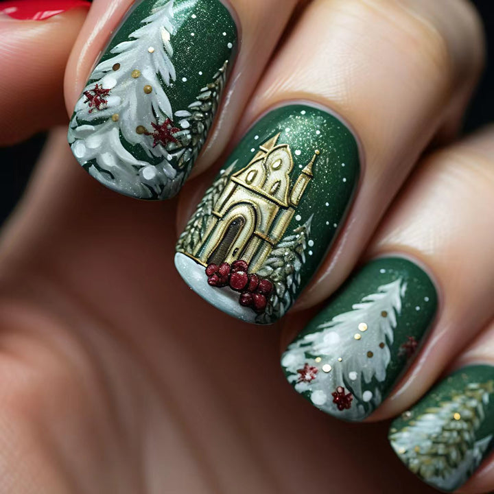 Festive Winter Holiday Nail Art Kalsten