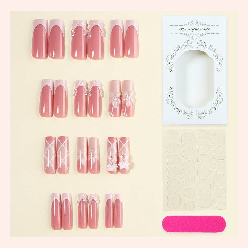 Nail set with elegant flower and glitter decorations Kalsten