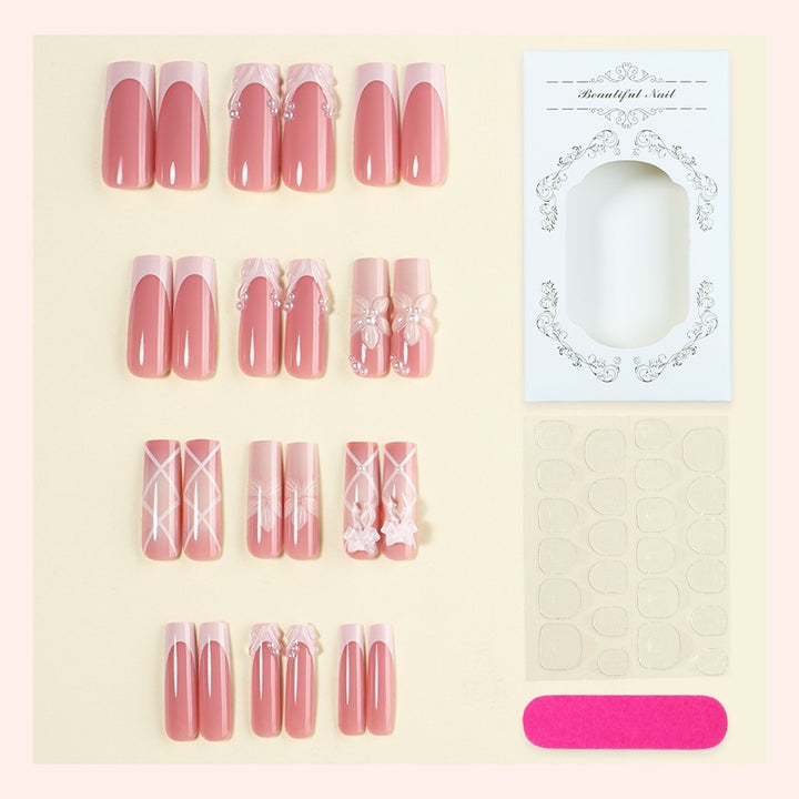 Nail set with elegant flower and glitter decorations Kalsten