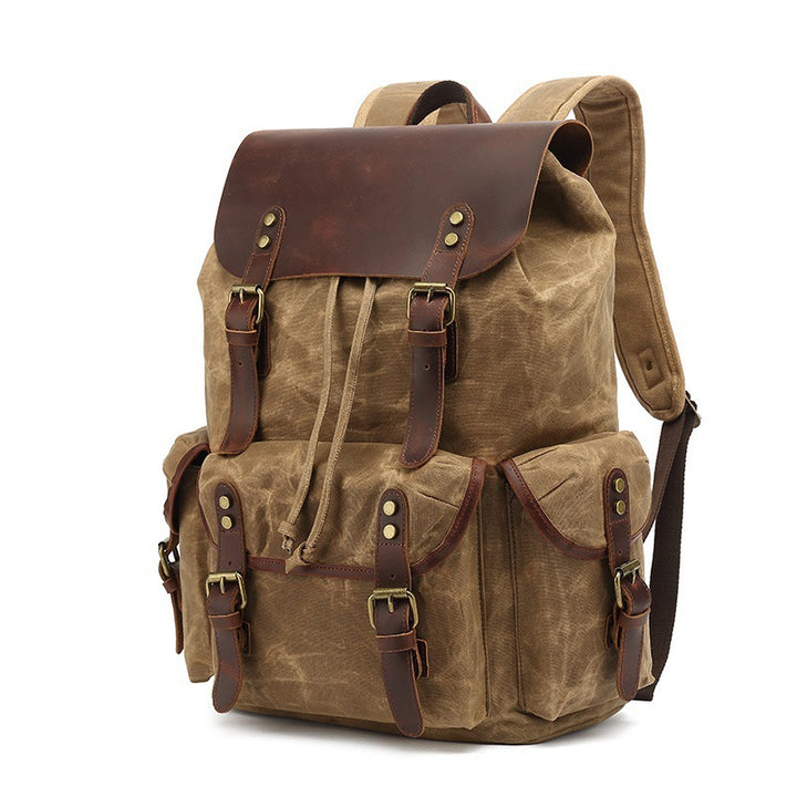 Rustic hiking backpack with multiple outer pockets Kalsten