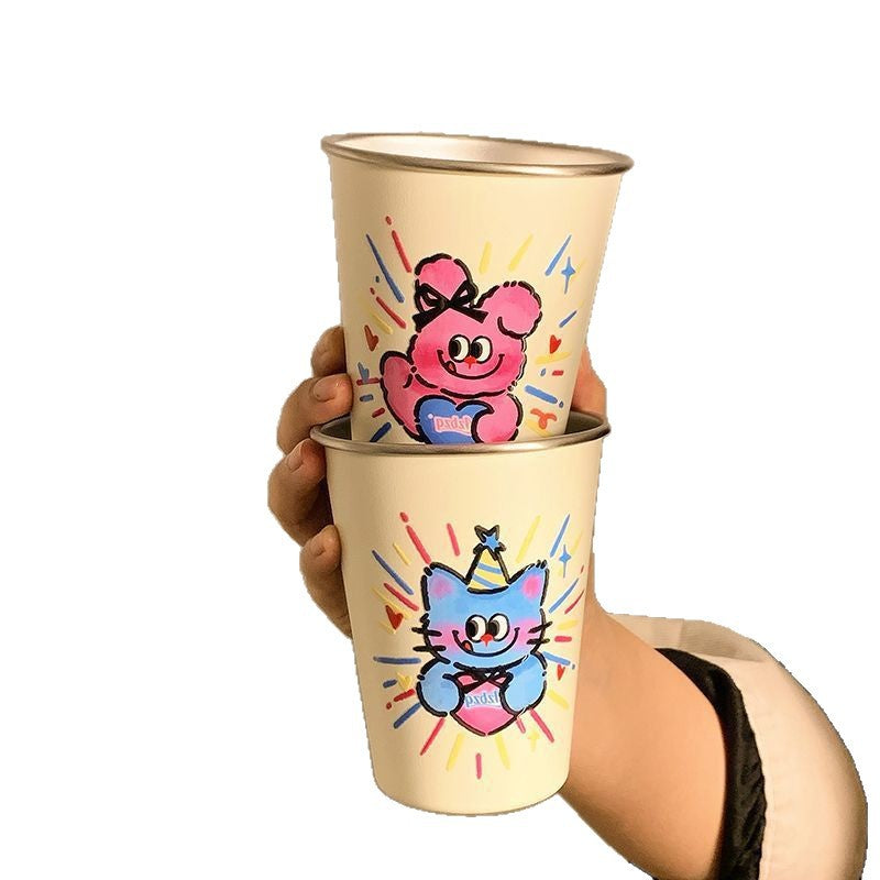 Creative drinking glass with funny cat motif Kalsten