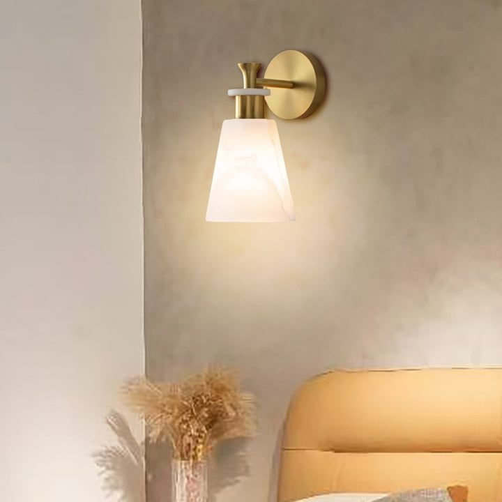 Elegant Wall Sconce with Frosted Alabaster Shade