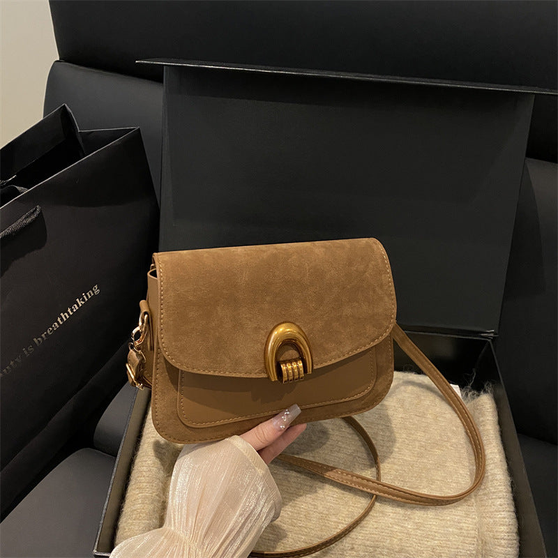 Elegant Suede Crossbody Handbag