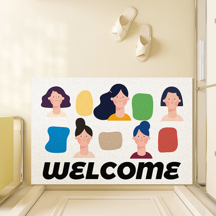 Playful Illustrated Welcome Mat Kalsten