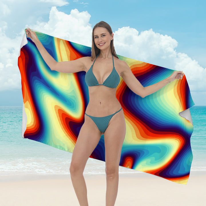 Beach towel with vibrant tropical plant motif Kalsten