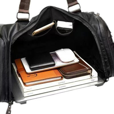 Premium Leather Travel Duffle Bag