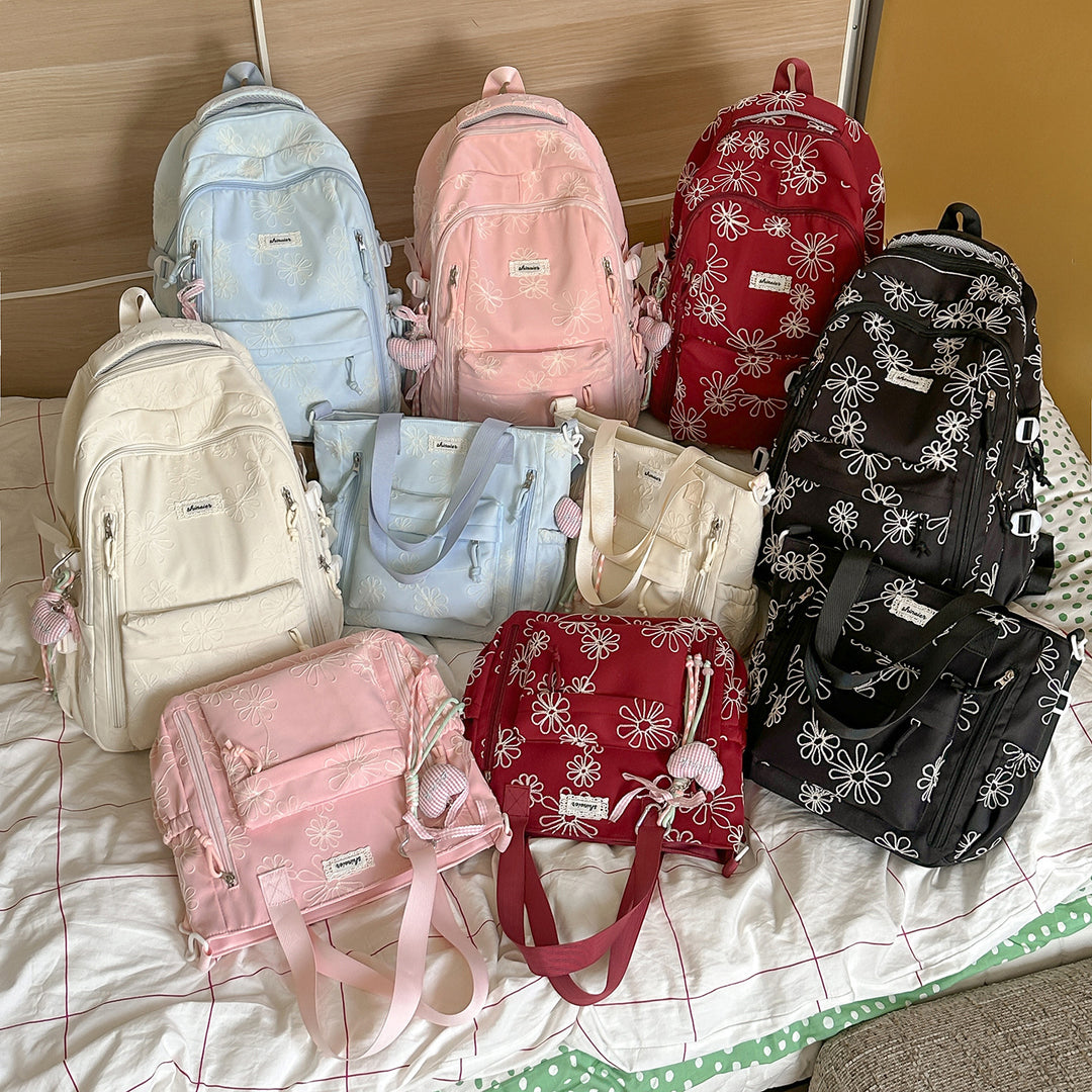 Embroidered Floral Patterned Backpack Kalsten