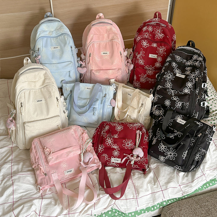 Embroidered Floral Patterned Backpack Kalsten