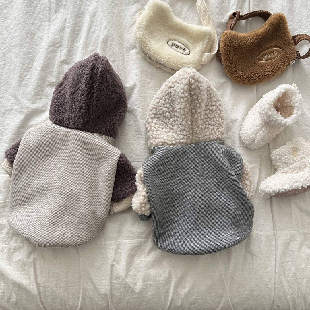 Sherpa Lined Hoodie Dog Sweater with Removable Plush Booties