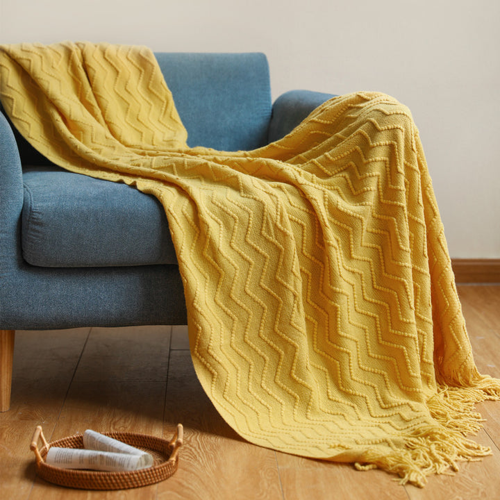Cozy Textured Throw Blanket Kalsten