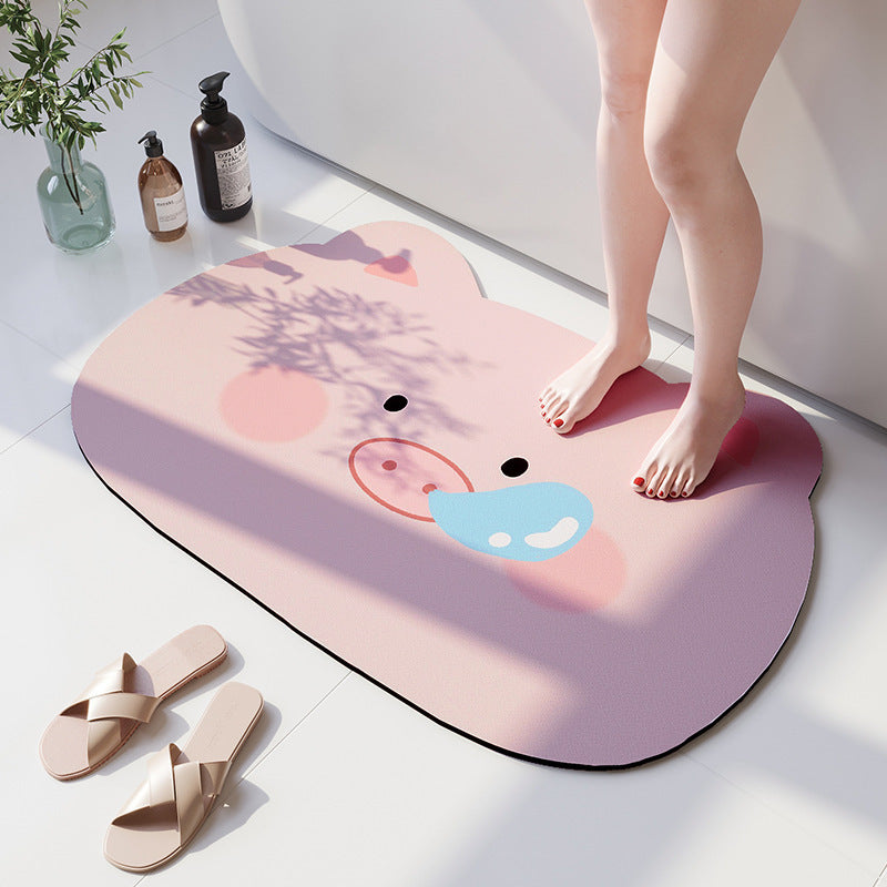 Playful Cat-Shaped Bath Mat
