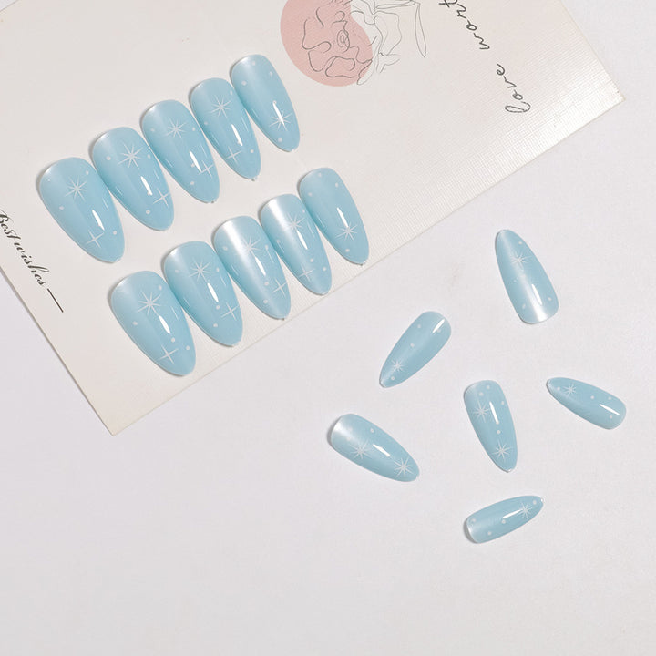 Celestial-Themed Glossy Press-On Nails Kalsten