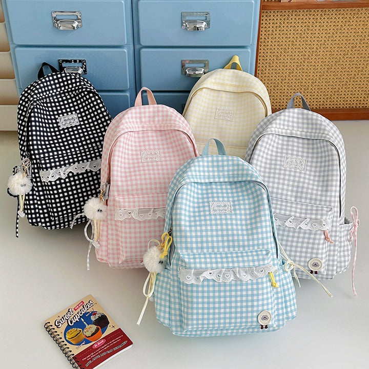 Cute Gingham Print Backpack Kalsten