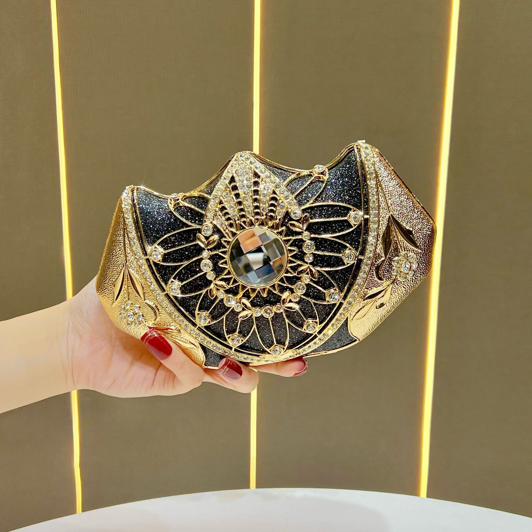 Floral-Inspired Rhinestone Evening Clutch