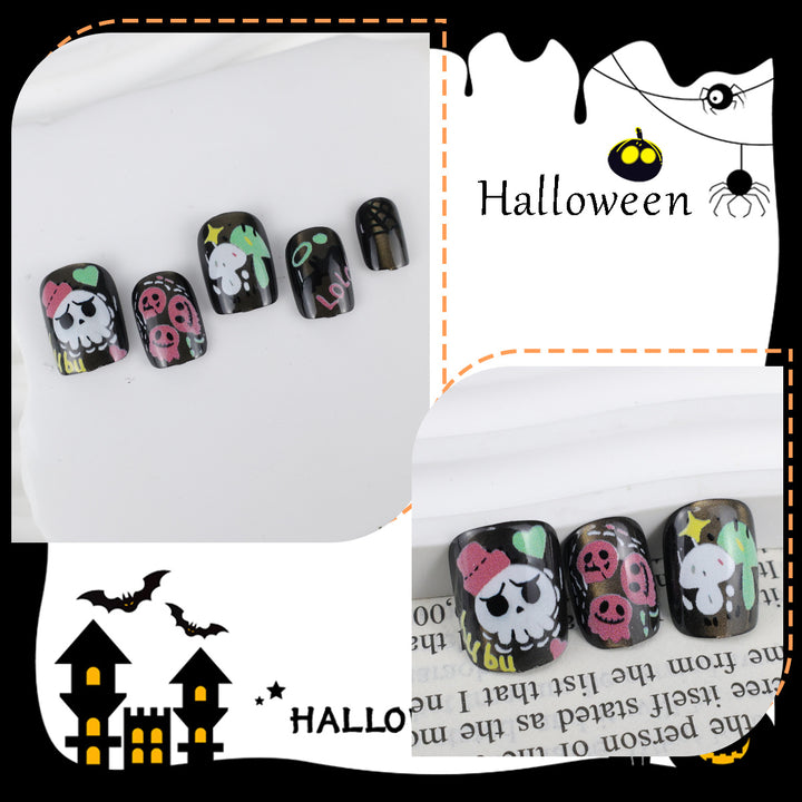 Acrylic nail set with creative spooky designs Kalsten