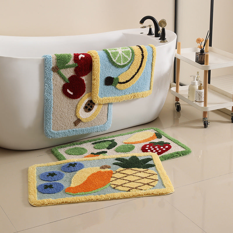 Decorative Fruit-Themed Bath Mat Kalsten