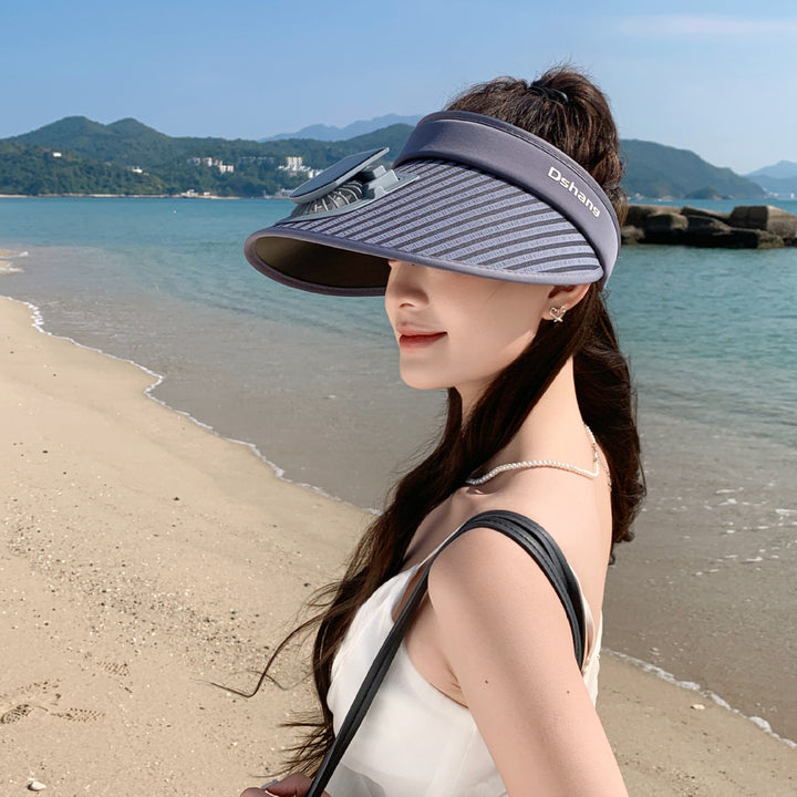 ’s sun protection visor with integrated solar panel, wide brim and adjustable headband Kalsten