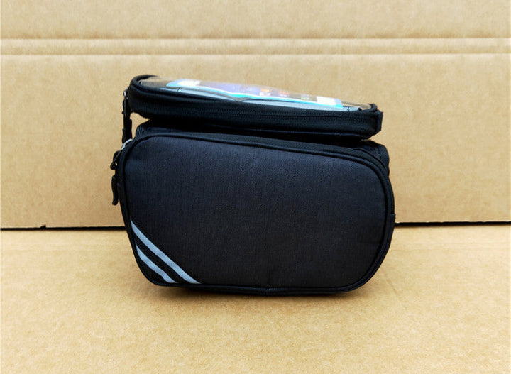 waterproof bike handlebar phone bag with touchscreen top and spacious dual compartment and reflective accents Kalsten