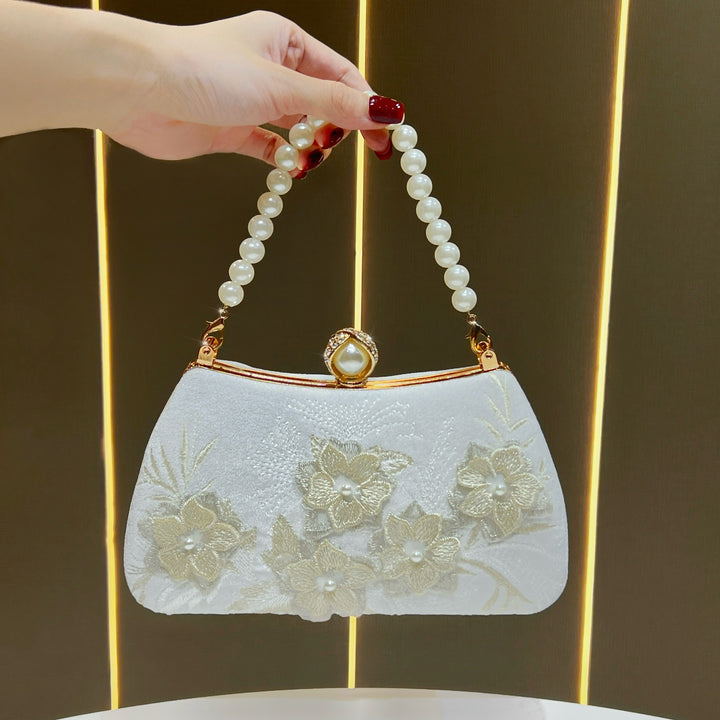 Embroidered Floral Evening Clutch