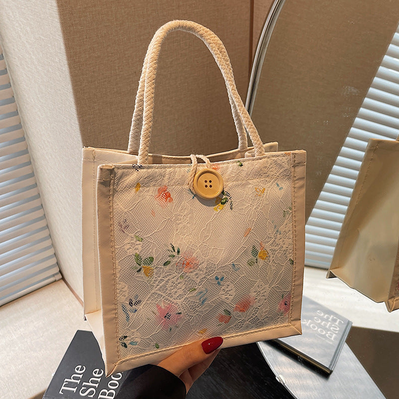 Floral Motif Handcrafted Tote Bag