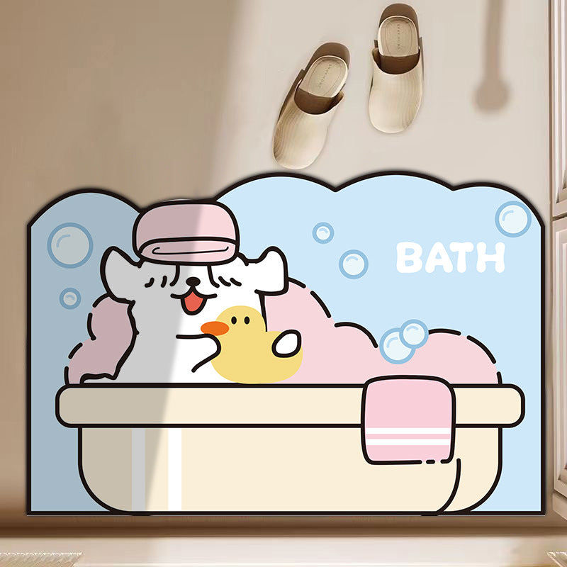 Cartoon-Themed Bathroom Mat