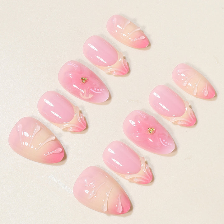 Elegant Floral Press-On Nail Art Set Kalsten
