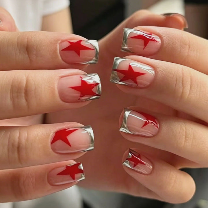 Acrylic nail set with glamorous star designs Kalsten