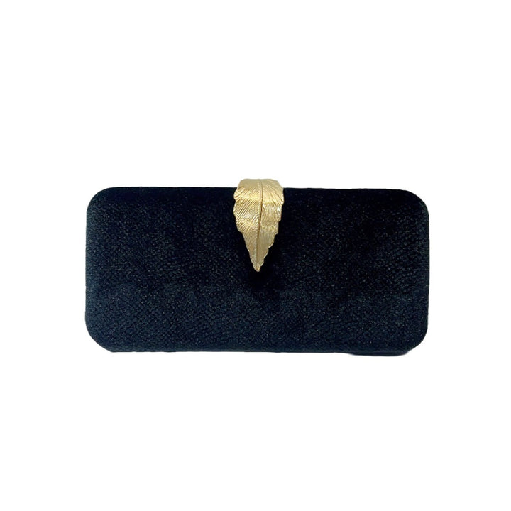 Elegant Leaf-Accent Evening Clutch