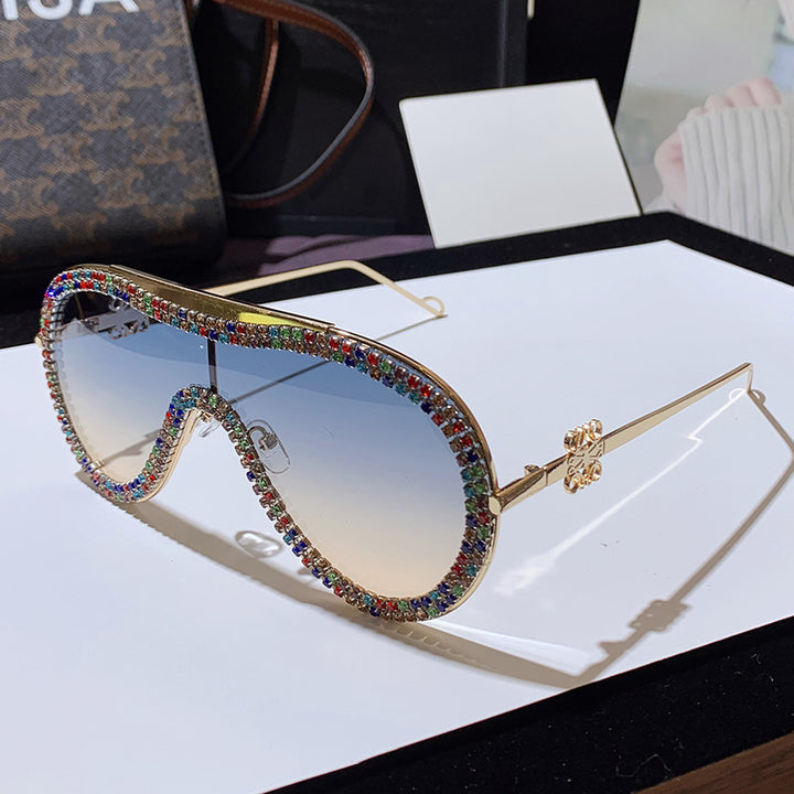 Women's Glamorous Oversized Sunglasses with Rhinestone Accents Kalsten