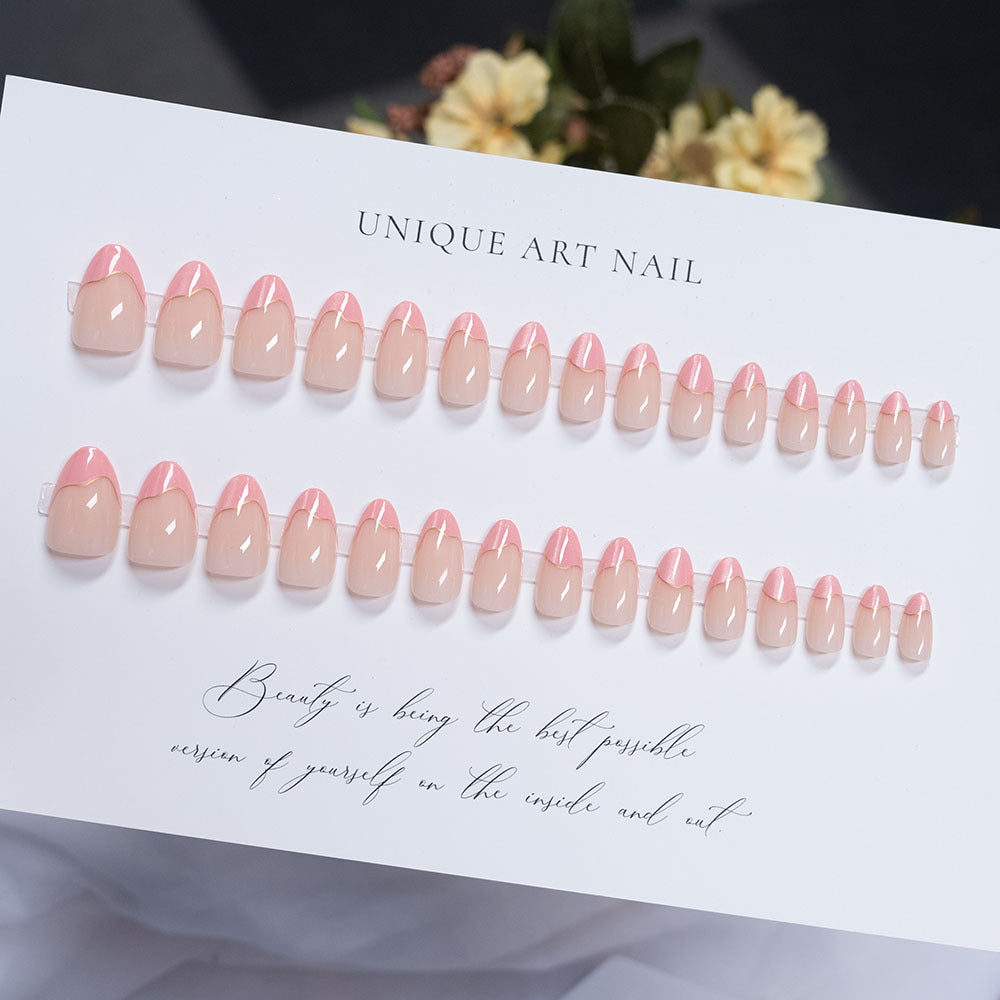 Elegant Glitter French Tip Press-On Nails