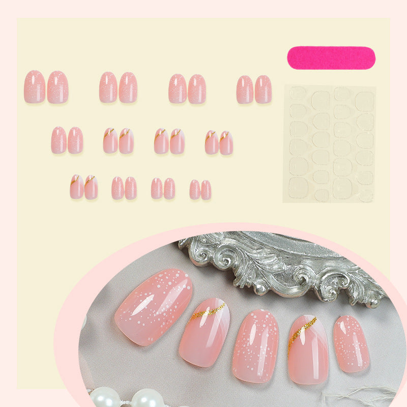 Premium Decorative Press-On Nail Set with Glitter and Gold Accents Kalsten